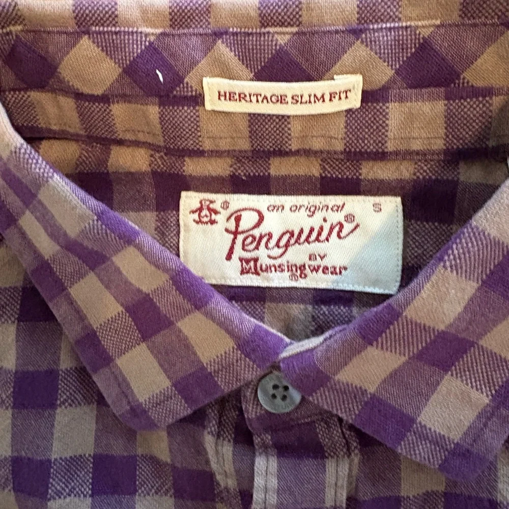Original Penguin Purple Plaid Men's Shirt - Picture 3 of 3